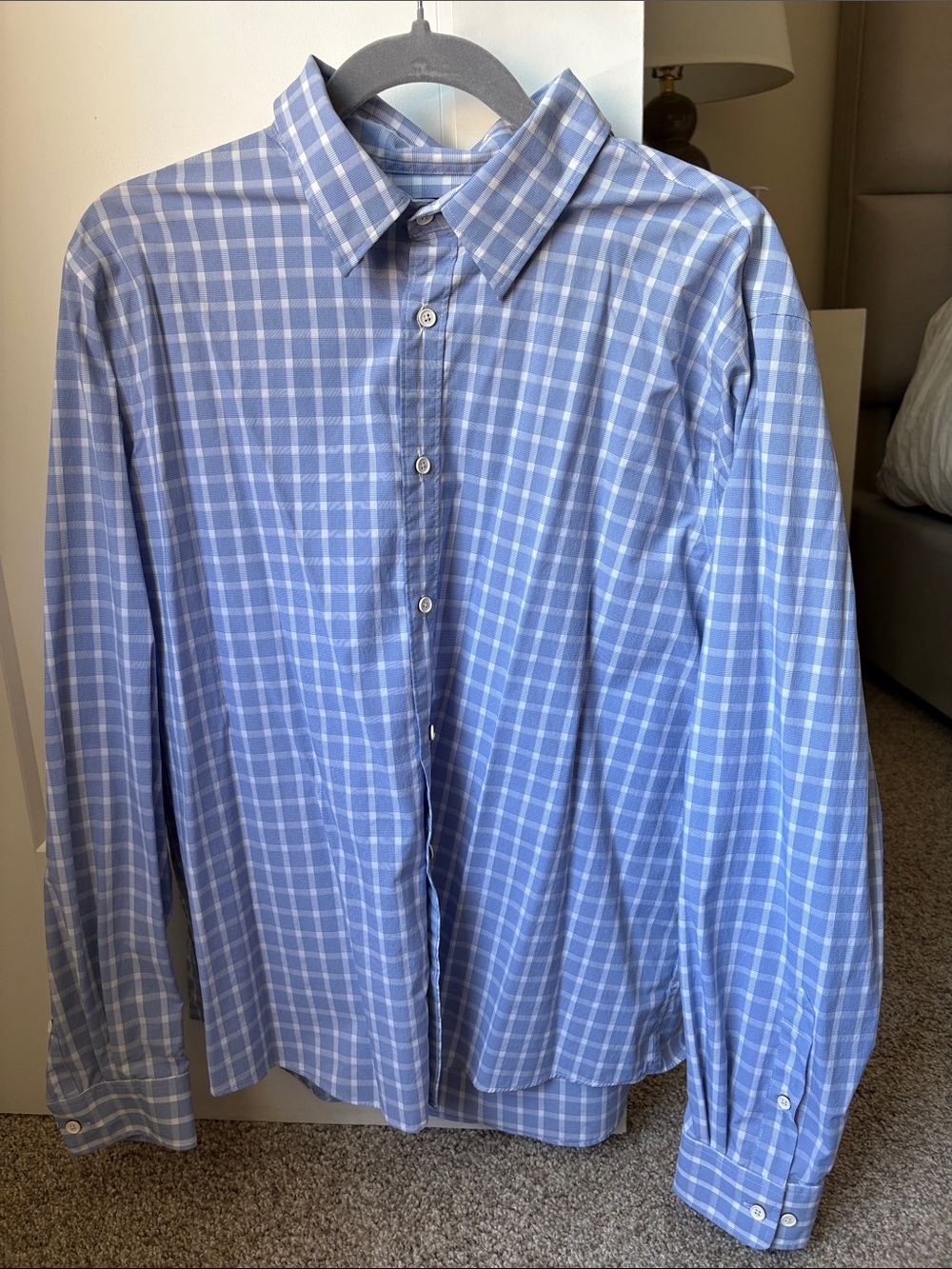 Tommy Hilfiger Light Blue Plaid Dress Shirt